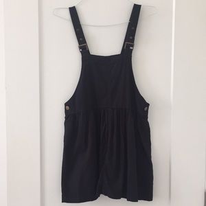 Black overall short dress